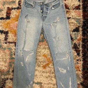 Forever 21 Straight Leg ripped jeans